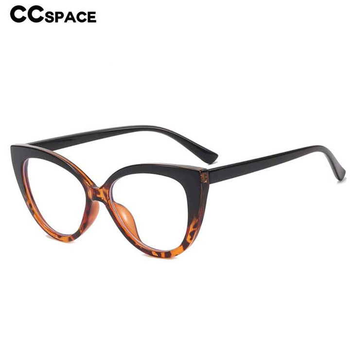 CCSpace Women's Full Rim Oversize Cat Eye Tr 90 Titanium Frame Eyeglasses 54570 Full Rim CCspace   