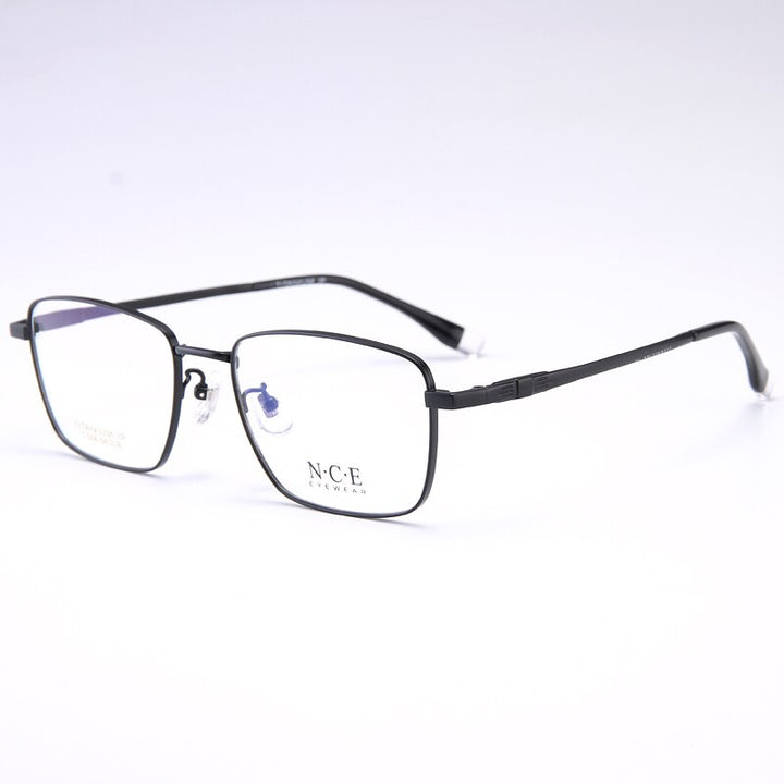 Zirosat Unisex Full Rim Square Titanium Eyeglasses T004 Full Rim Zirosat black  