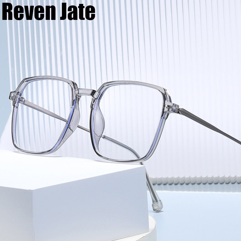 Reven Jate Unisex Full Rim Square Tr 90 Eyeglasses 81249 Full Rim Reven Jate   