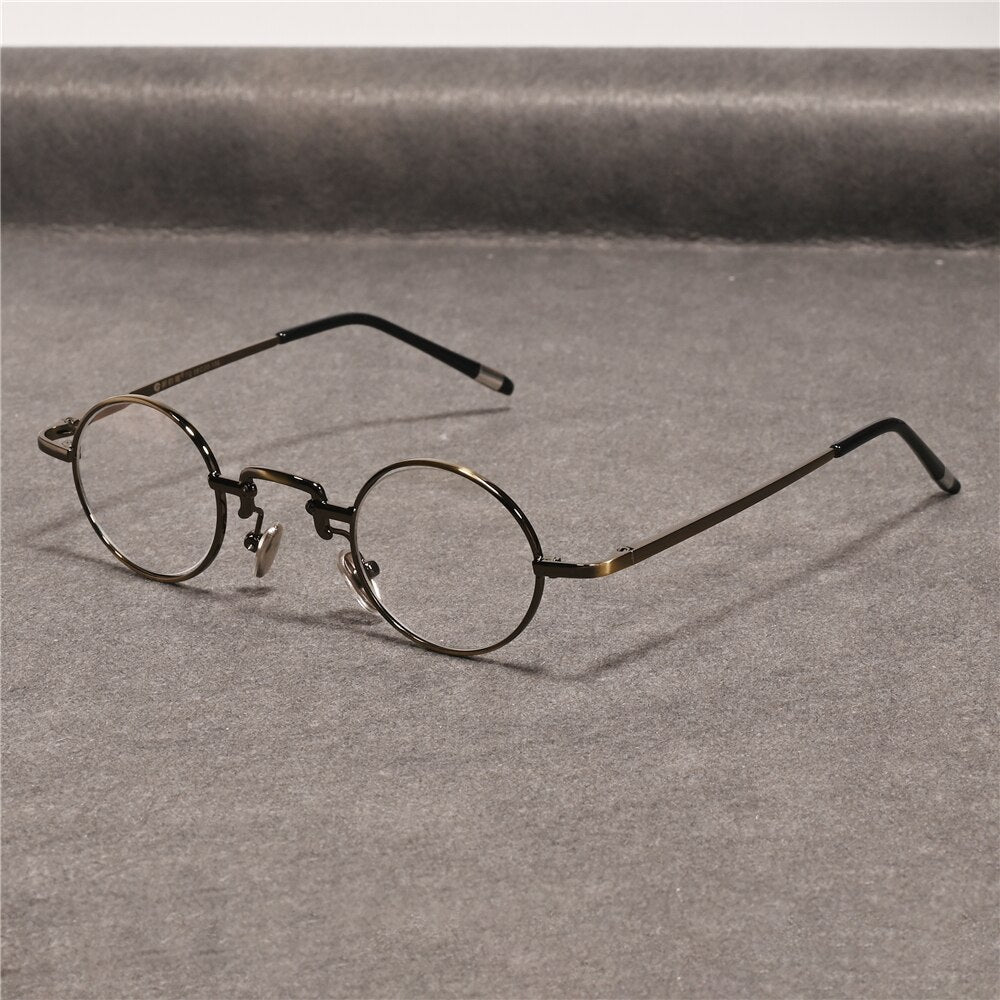 Cubojue Unisex Full Rim Small Round Alloy Hyperopic Reading Glasses Tq38 Reading Glasses Cubojue 0 bronze 
