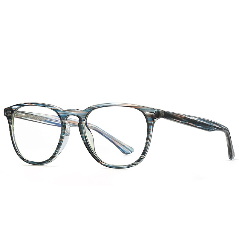 Gmei Women's Full Rim TR 90 Titanium Round Frame Eyeglasses 2059 Full Rim Gmei Optical C4 Blue  
