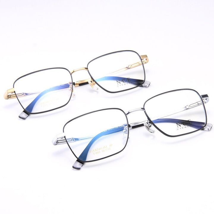 Zirosat Men's Full Rim Square Titanium Eyeglasses T005 Full Rim Zirosat   