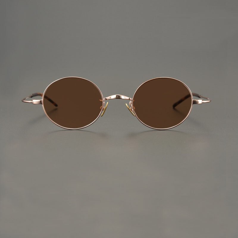 Yujo Men's Full Rim Round Titanium Polarized Sunglasses Sunglasses Yujo   