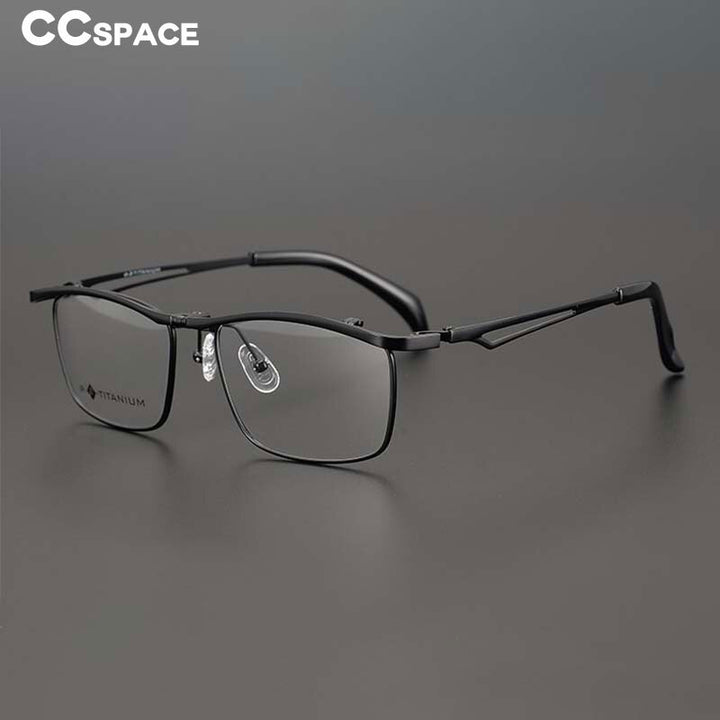 CCspace Unisex Full Rim Square Titanium Flip Up Eyeglasses 53227 Full Rim CCspace   