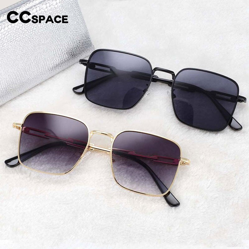CCspace Unisex Full Rim Rectangle Resin Alloy Frame Sunglasses 54448 Sunglasses CCspace Sunglasses   