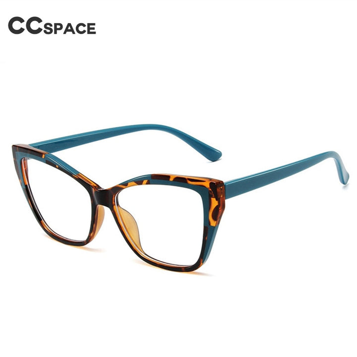 CCspace Women's Full Rim Square Cat Eye Tr 90 Titanium Eyeglasses 55485 Full Rim CCspace   