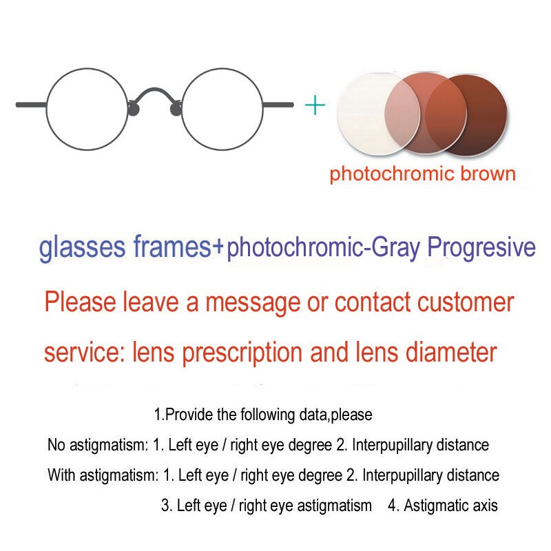 Yujo Unisex Full Rim 35mm Round Stainless Steel Handcrafted Eyeglasses Customized Lens Options Full Rim Yujo C7  
