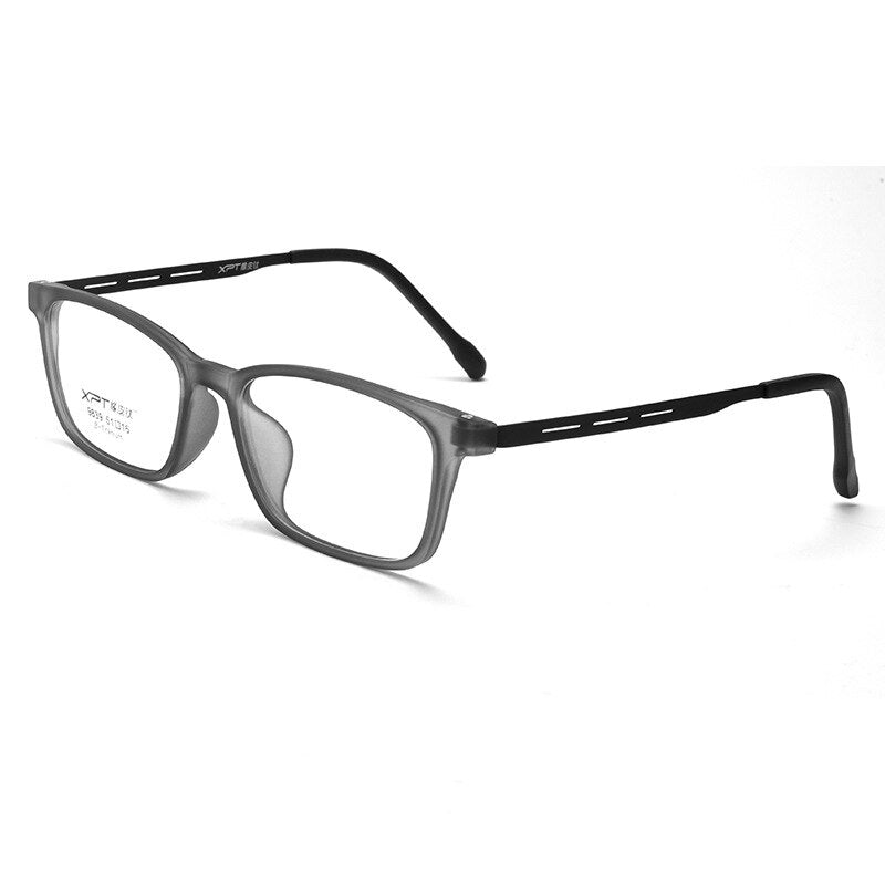 Yimaruili Unisex Full Rim Small Square Tr 90 Rubber Titanium Eyeglasses 9839XP Full Rim Yimaruili Eyeglasses Gray  