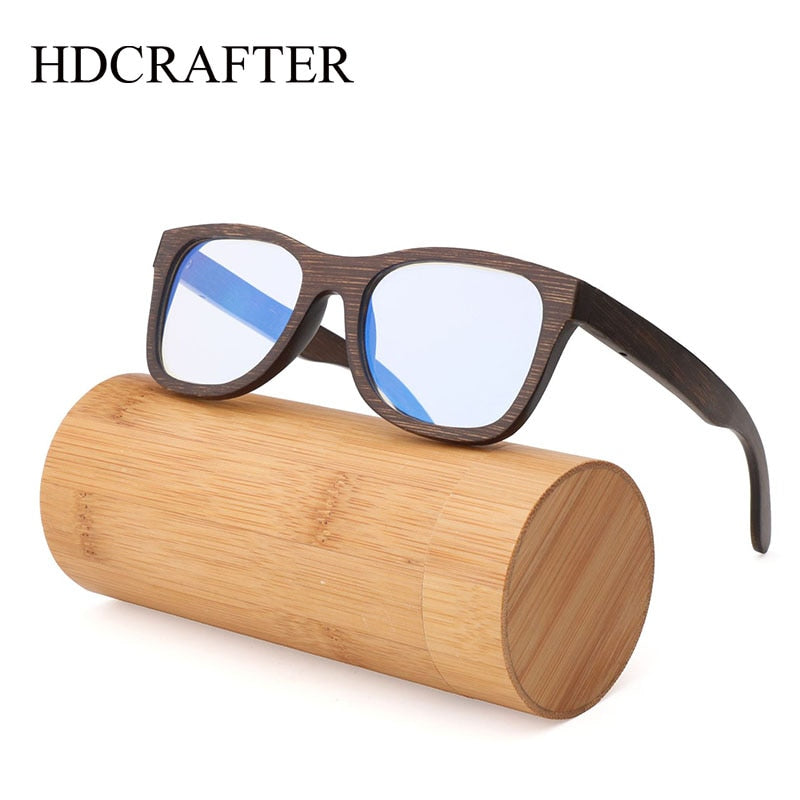 Hdcrafter Men's Full Rim Square Wood Eyeglasses 5677 Full Rim Hdcrafter Eyeglasses   