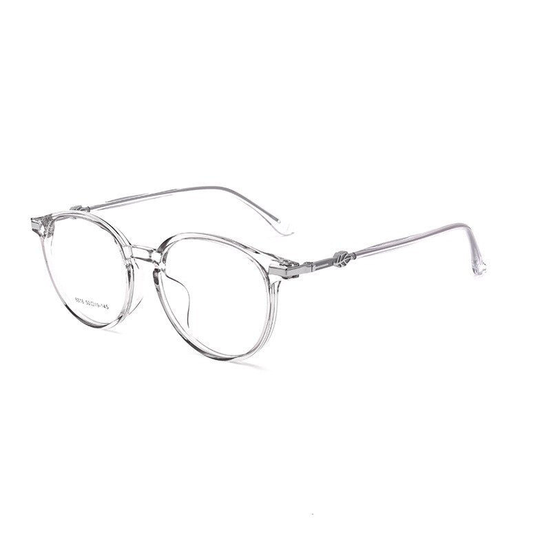 KatKani Women's Full Rim Round Square Tr 90 Ultem Eyeglasses 068818 Full Rim KatKani Eyeglasses Transparent Gray  