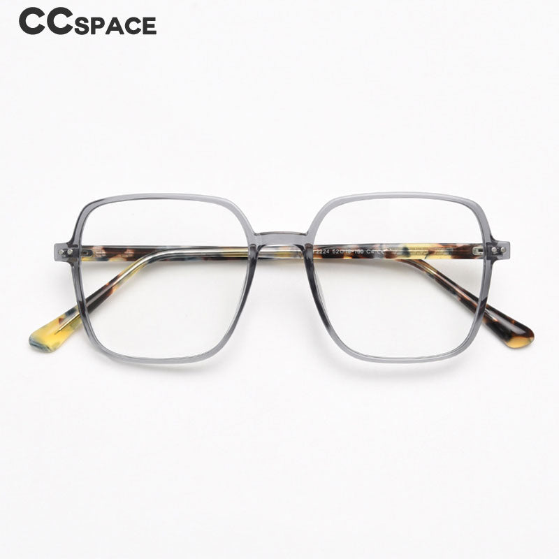 CCspace Unisex Full Rim Irregular Square Tr 90 Titanium Eyeglasses 55459 Full Rim CCspace   