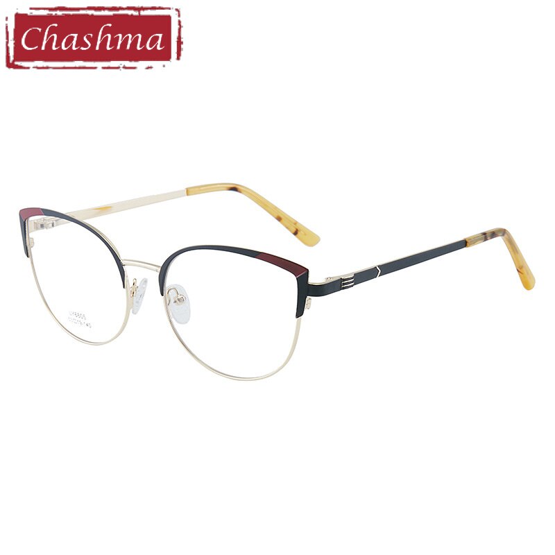 Chashma Women's Full Rim Cat Eye Stainless Steel Acetate Eyeglasses 6605 Full Rim Chashma C4  