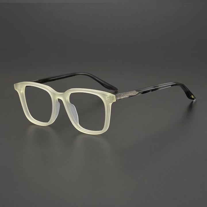 CCspace Unisex Full Rim Square Acetate Eyeglasses 55597 Full Rim CCspace BeigeGray China 