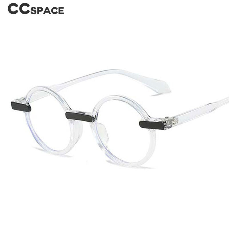 CCSpace Unisex Full Rim Round Acetate Eyeglasses 55081 Full Rim CCspace   