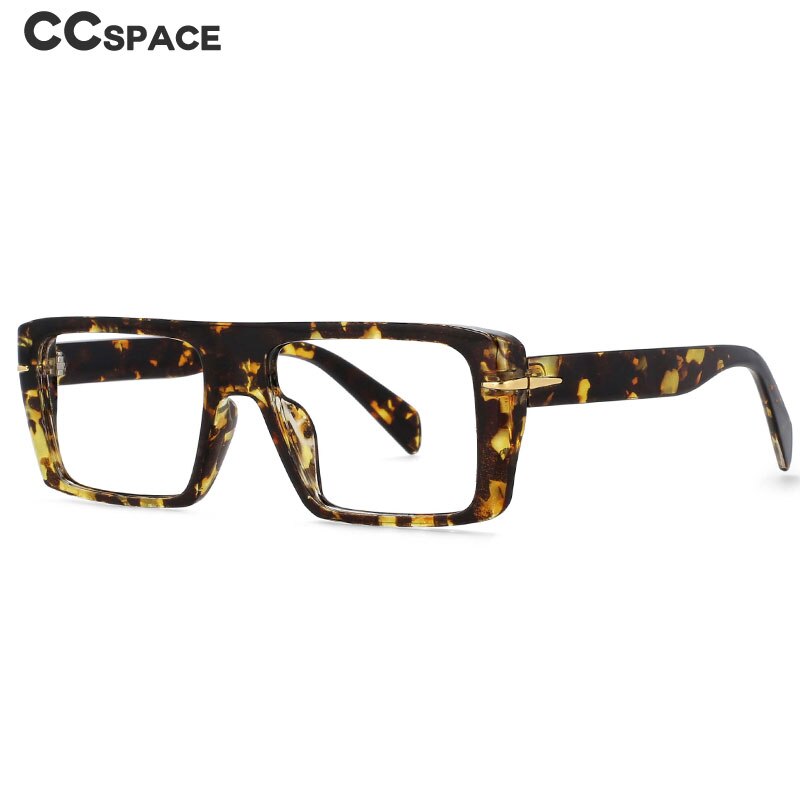 CCSpace Unisex Full Rim Oversized Rectangle Resin Frame Eyeglasses 54434 Full Rim CCspace   