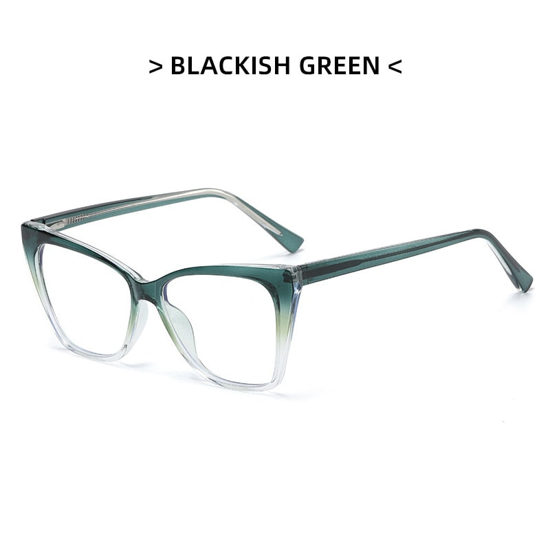 CCSpace Women's Full Rim Square Cat Eye Tr 90 Titanium Eyeglasses 53349 Full Rim CCspace China Green 