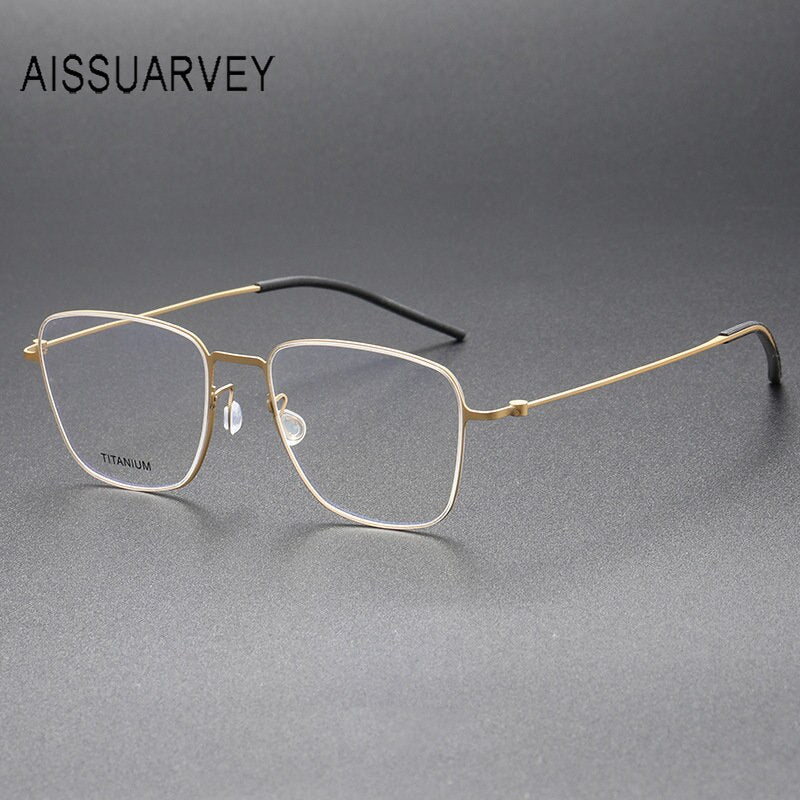 Aissuarvey Men's Full Rim Square Titanium Eyeglasses 514217 Full Rim Aissuarvey Eyeglasses   