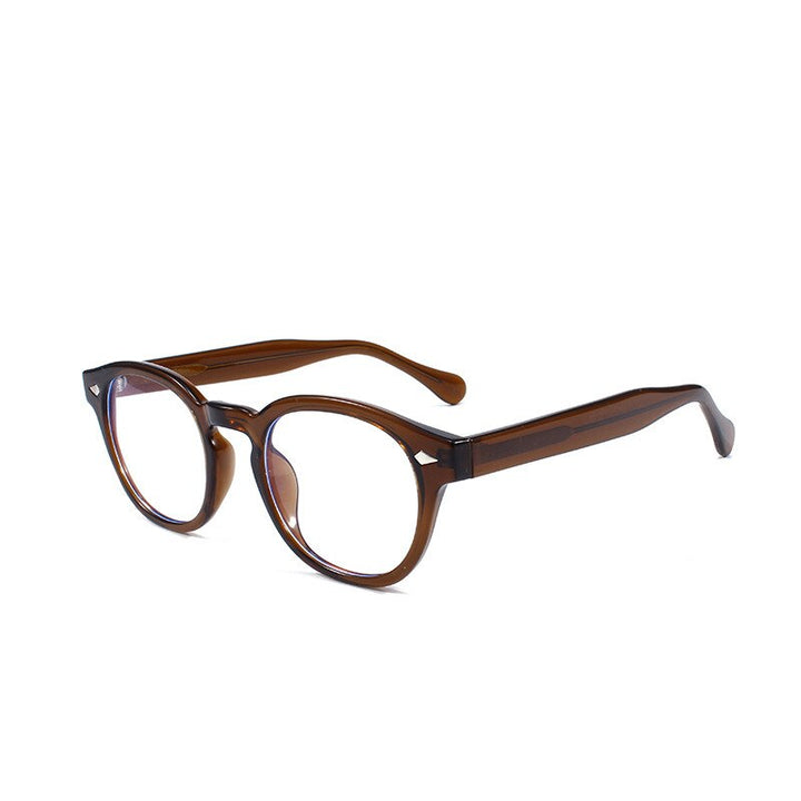 Cubojue Unisex Full Rim Round Tr 90 Titanium Anti Blue Reading Glasses Reading Glasses Cubojue 0 brown 