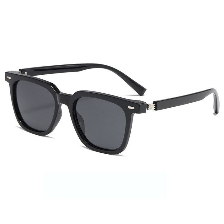Yimaruili Unisex Full Rim Square Acetate Frame Polarized Sunglasses TR-ZC126 Sunglasses Yimaruili Sunglasses Brihgt Black Other 