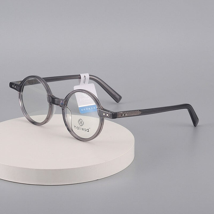 Cubojue Unisex Full Rim Small Round Acetate Hyperopic Reading Glasses Hlswdb Reading Glasses Cubojue 0 Gray 