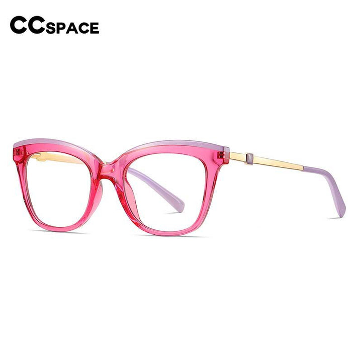 CCspace Women's Full Rim Square Cat Eye Tr 90 Titanium Eyeglasses 54047 Full Rim CCspace   