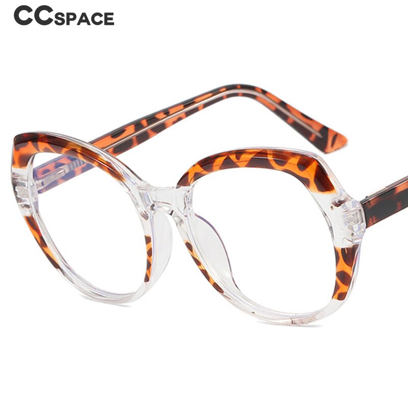 CCSpace Women's Full Rim Irregular Square Tr 90 Titanium Eyeglasses 54716 Full Rim CCspace   