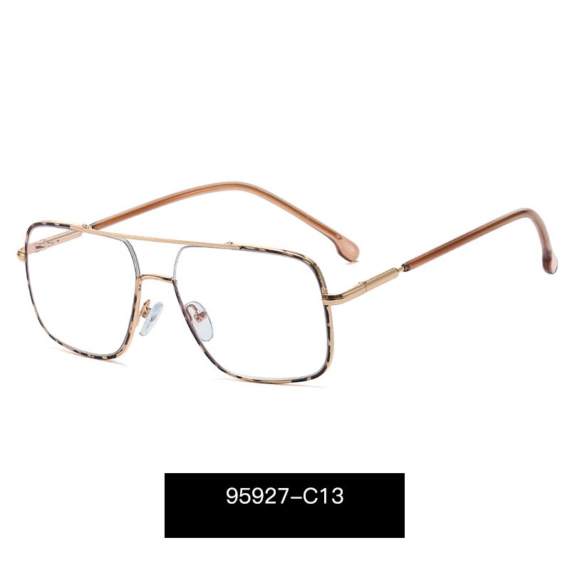 Hotony Women's Full Rim Square Double Bridge Tr 90 Alloy Eyeglasses 95927 Full Rim Hotony C13  