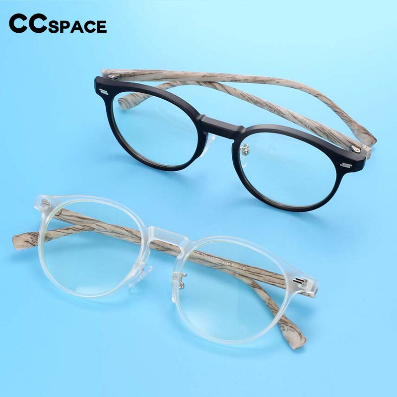 CCspace Unisex Full Rim Round Tr 90 Titanium Frame Eyeglasses 54314 Full Rim CCspace   