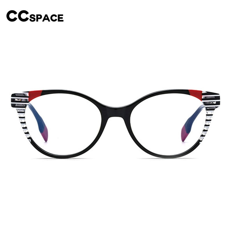CCspace Women's Full Rim Cat Eye Acetate Eyeglasses 55058 Full Rim CCspace   