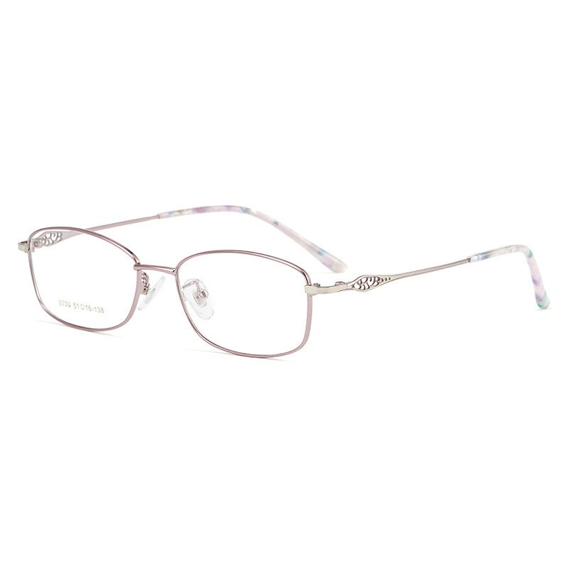 Gmei Women's Full Rim Square Alloy Eyeglasses 8220 Full Rim Gmei Optical Pink Silver C32-6  