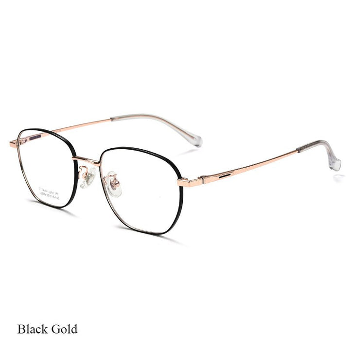 Bclear Unisex Full Rim Square Titanium Eyeglasses Lb5509 Full Rim Bclear Black gold  