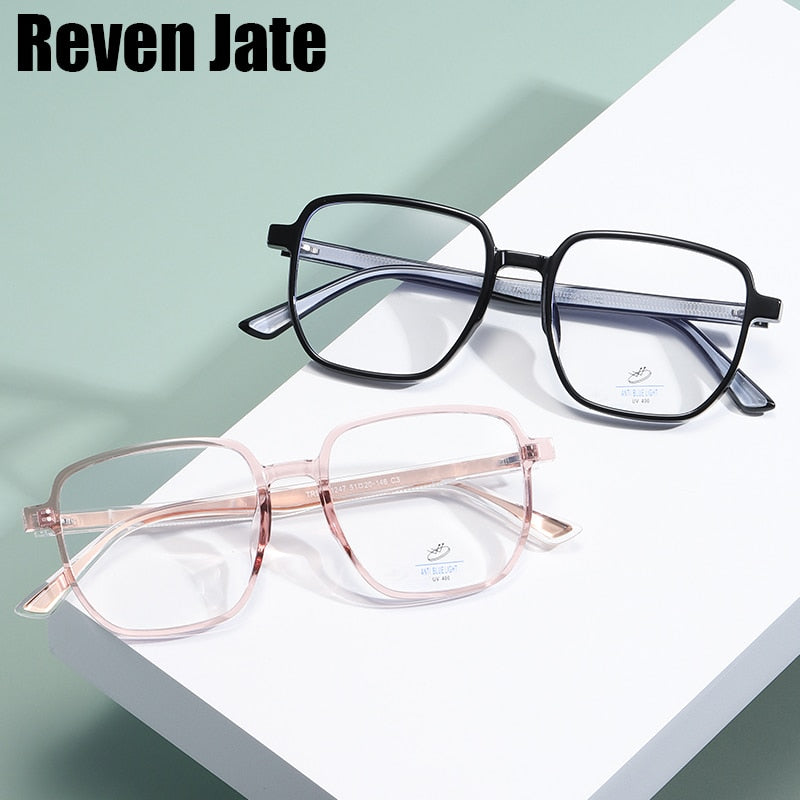 Reven Jate Unisex Full Rim Square Acetate Eyeglasses 81247 Full Rim Reven Jate   