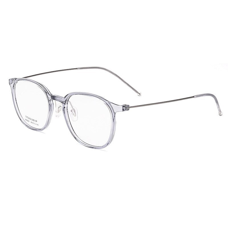 Hotony Unisex Full Rim Round Square Tr 90 Acetate Aluminum Eyeglasses 822m Full Rim Hotony grey  