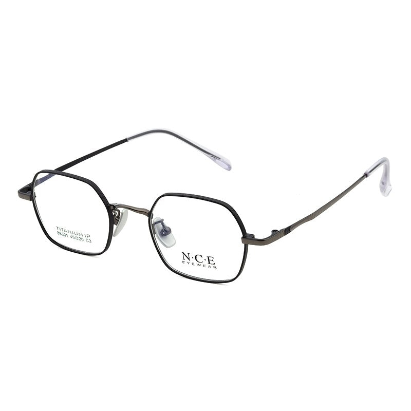 Zirosat Unisex Eyeglasses Frame Pure Titanium 88301 Frame Zirosat black-grey  