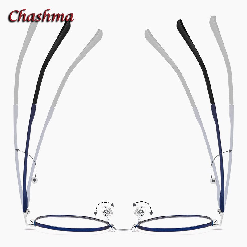 Chashma Ochki Unisex Full Rim Round Titanium Eyeglasses 80006 Full Rim Chashma Ochki   