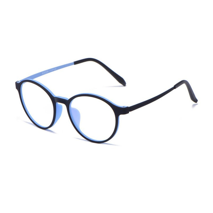 Handoer Unisex Full Rim Round Tr 90 Rubber Titanium Hyperopic Reading Glasses 9135 Reading Glasses Handoer 0 Blue 