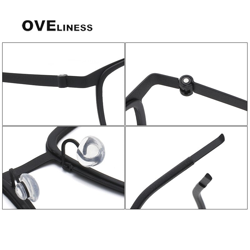 Oveliness Unisex Full Rim Square Screwless Titanium Eyeglasses 9717 Full Rim Oveliness   