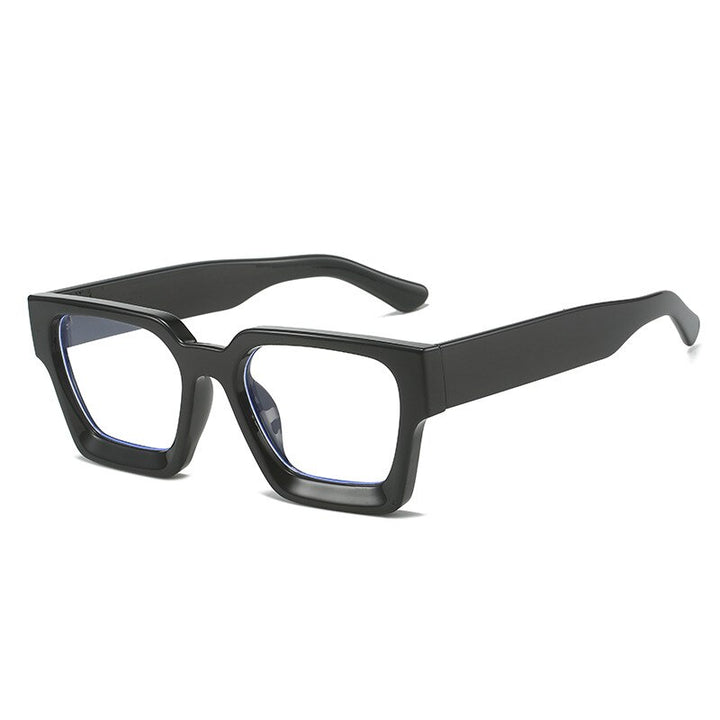 CCSpace Unisex Full Rim Square Acetate Eyeglasses 55302 Full Rim CCspace Black China 