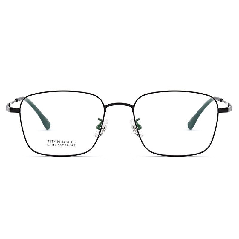 Bclear Unisex Full Rim Square Titanium Eyeglasses Lb7947 Full Rim Bclear Black  