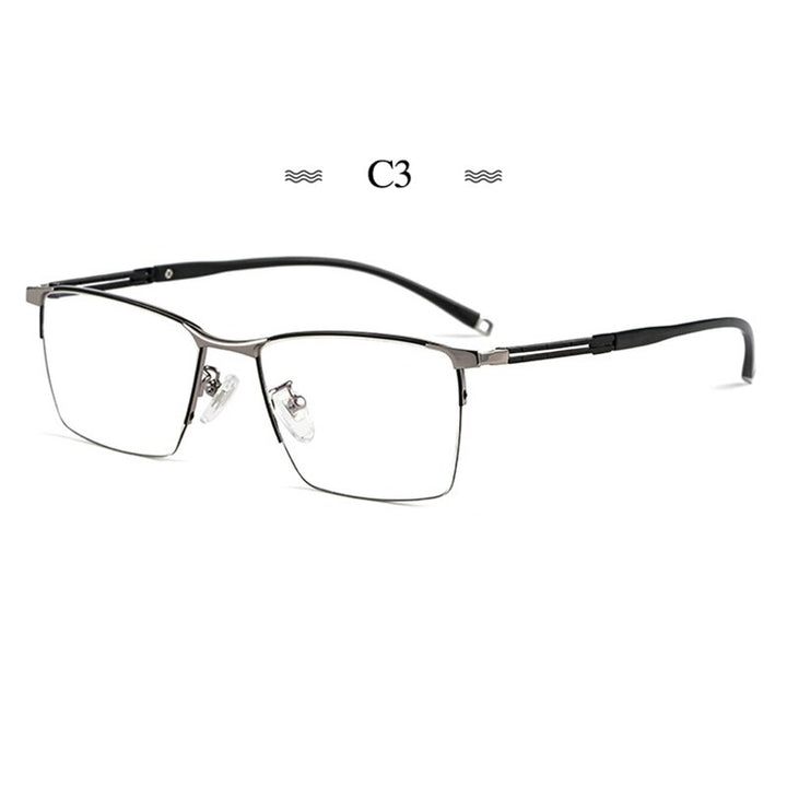 Hotochki Men's Full Rim Square Tr 90 Titanium Frame Eyeglasses T8602t Full Rim Hotochki gray  
