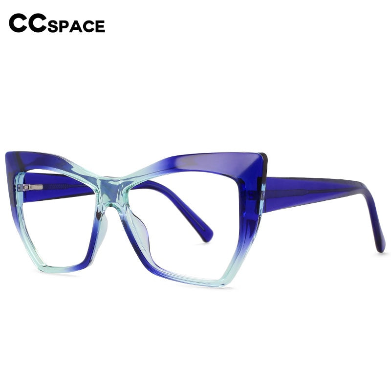 CCspace Women's Full Rim Square Cat Eye Tr 90 Titanium Eyeglasses 56345 Full Rim CCspace   