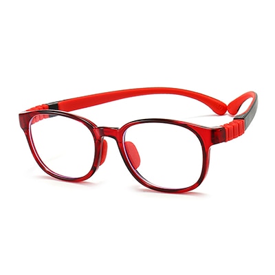 Ralferty Unisex Children's Full Rim Round Square Tr 90 Silicone Eyeglasses M91029 Full Rim Ralferty C2 Red China 