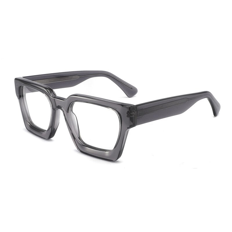 Gatenac Unisex Full Rim Large Square Acetate Eyeglasses Gxyj885 Full Rim Gatenac   
