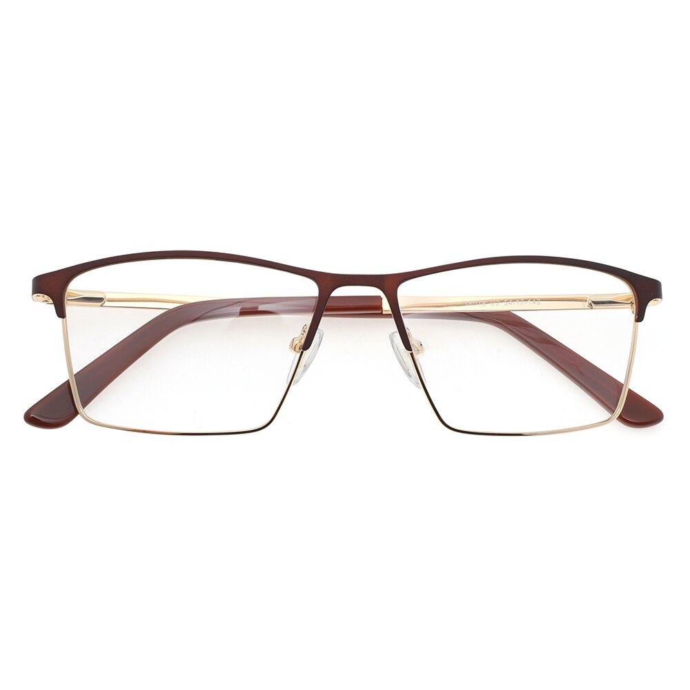Laoyehui Men's Eyeglasses Square Alloy Reading Glasses 18018 Reading Glasses Laoyehui 0 Brown 