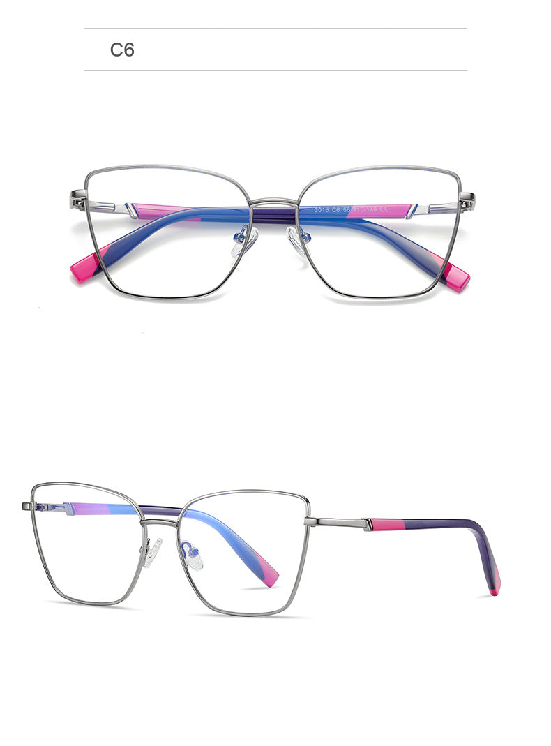 Hotony Women's Full Rim Cat Eye Alloy Frame Eyeglasses 3016 Full Rim Hotony   