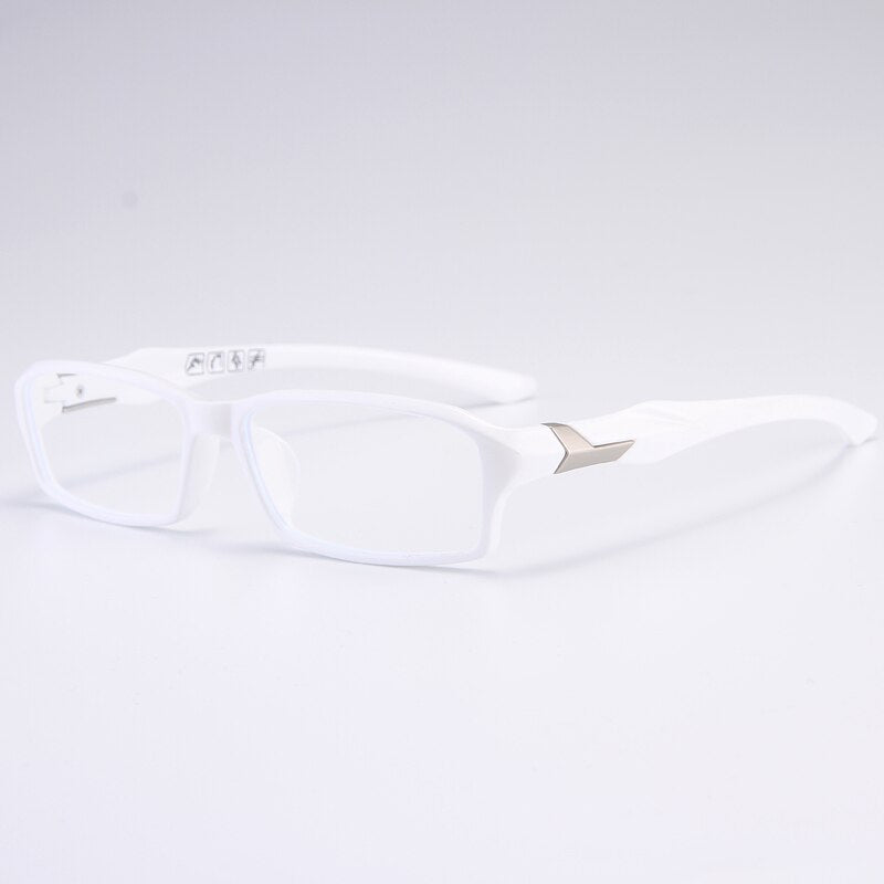 Bclear Men's Full Rim Rectangle Tr 90 Titanium Sport Eyeglasses My6059 Full Rim Bclear White  