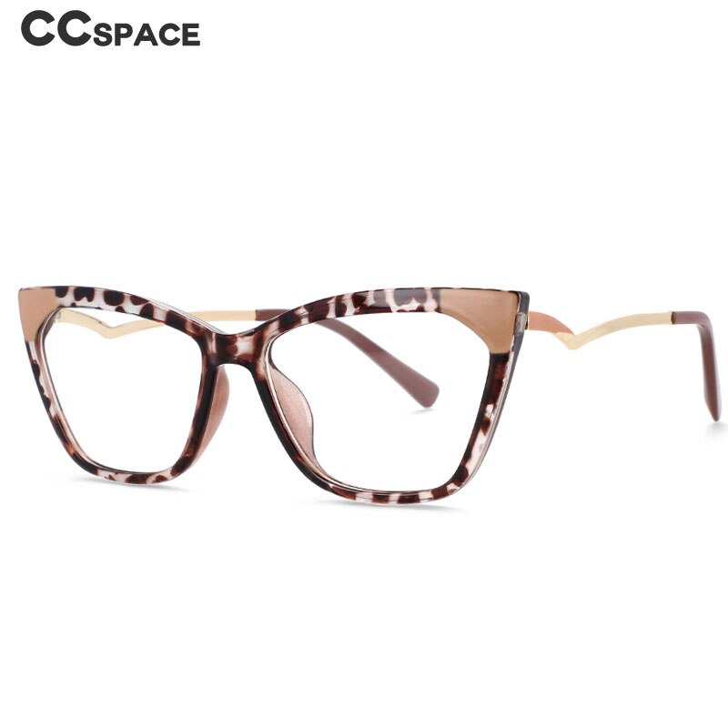 CCspace Women's Full Rim Square Cat Eye Resin Frame Eyeglasses 54127 Full Rim CCspace   