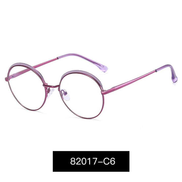Hotony Women's Full Rim Round Alloy Eyeglasses 82017 Full Rim Hotony C6  
