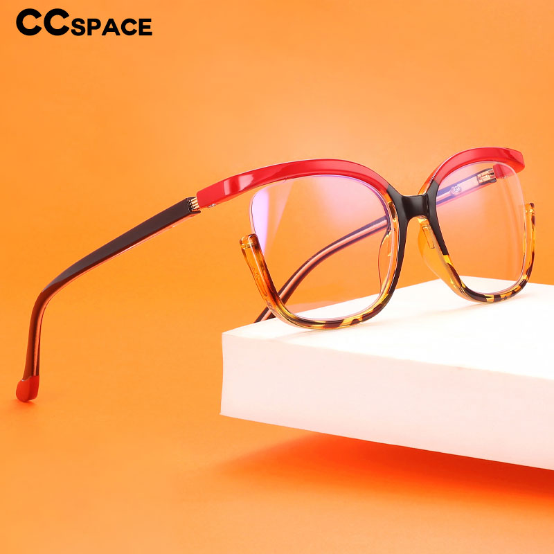 CCSpace Women's Semi Rim Cat Eye Tr 90 Eyeglasses 56430 Semi Rim CCspace   