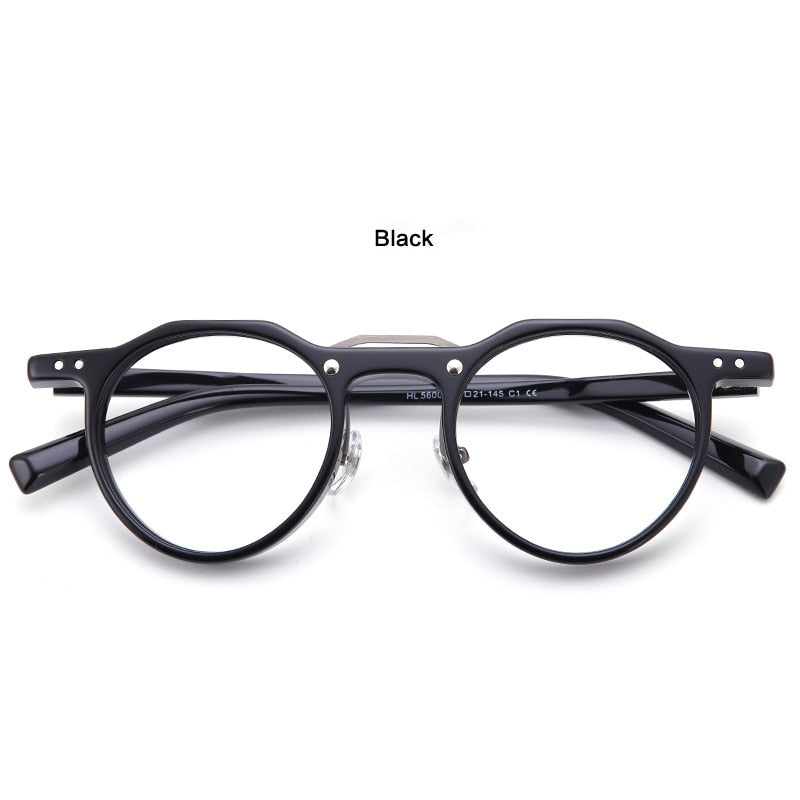 Muzz Unisex Full Rim Round Acetate Frame Double Bridge Eyeglasses 56008 Full Rim Muzz 1  